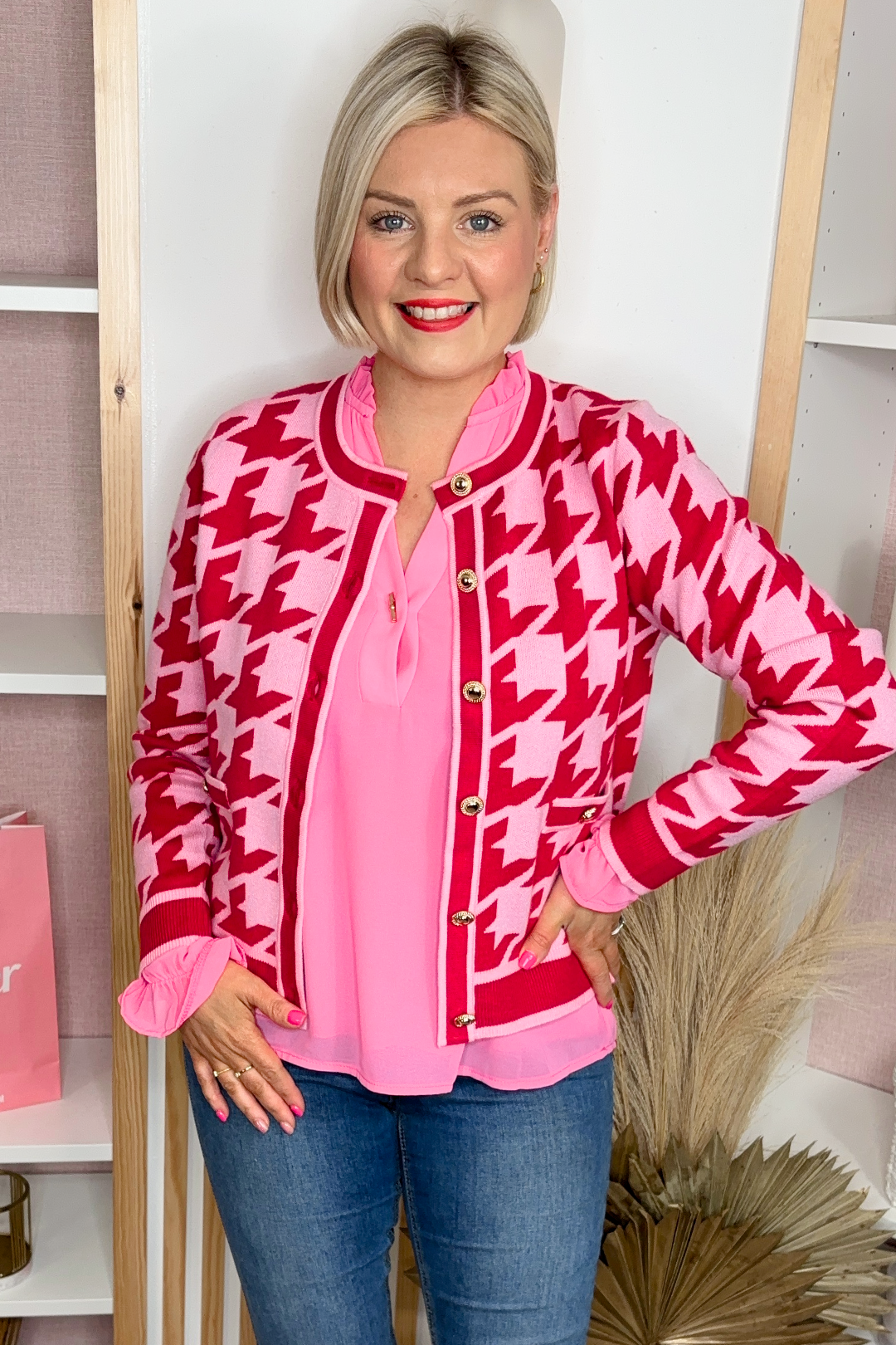 Must-Have Cardigan (Pink/Red)