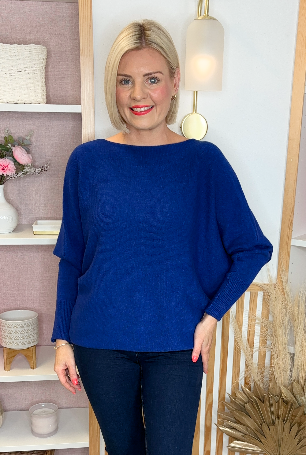 Pearl Batwing Jumper (Blue)