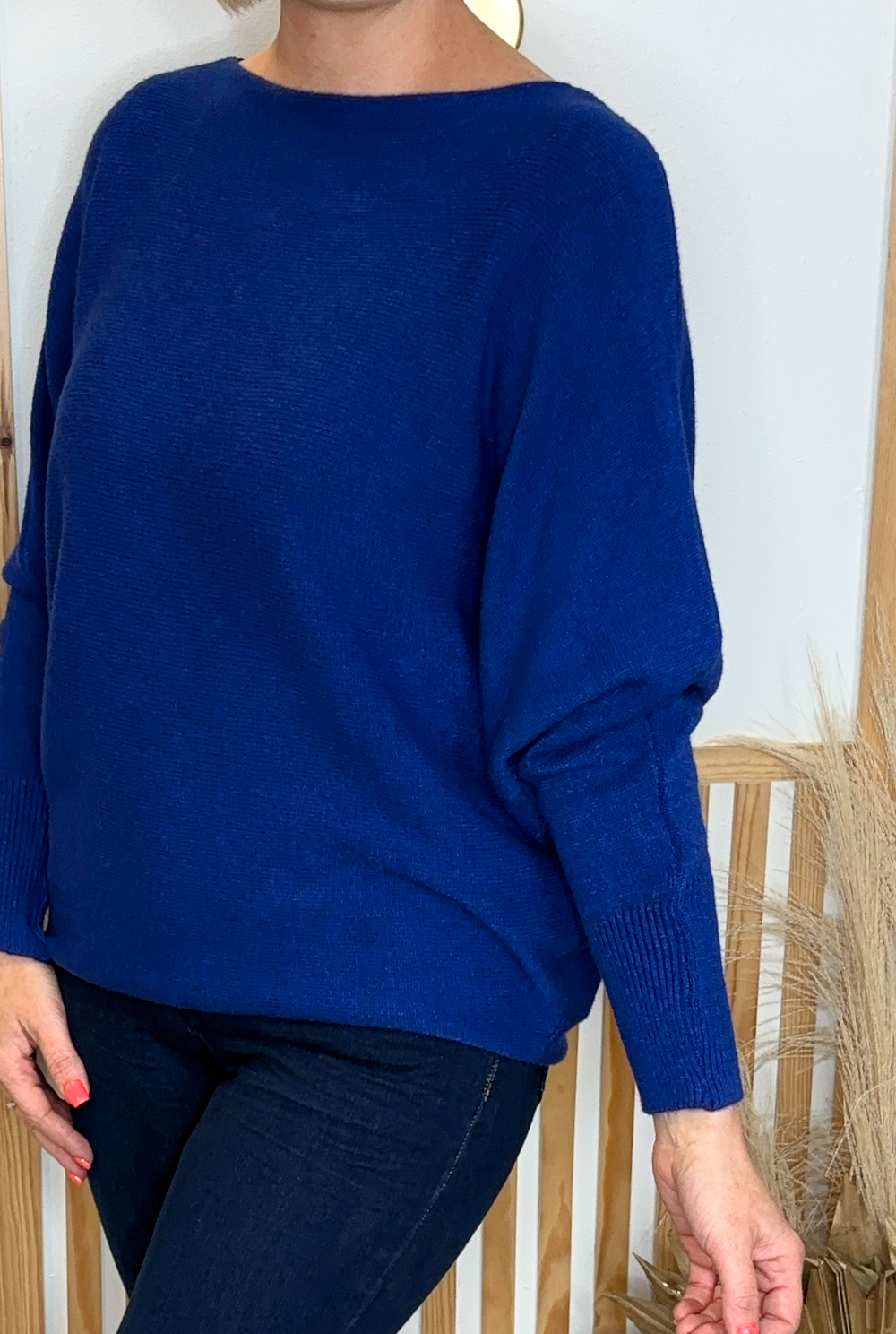Pearl Batwing Jumper (Blue)