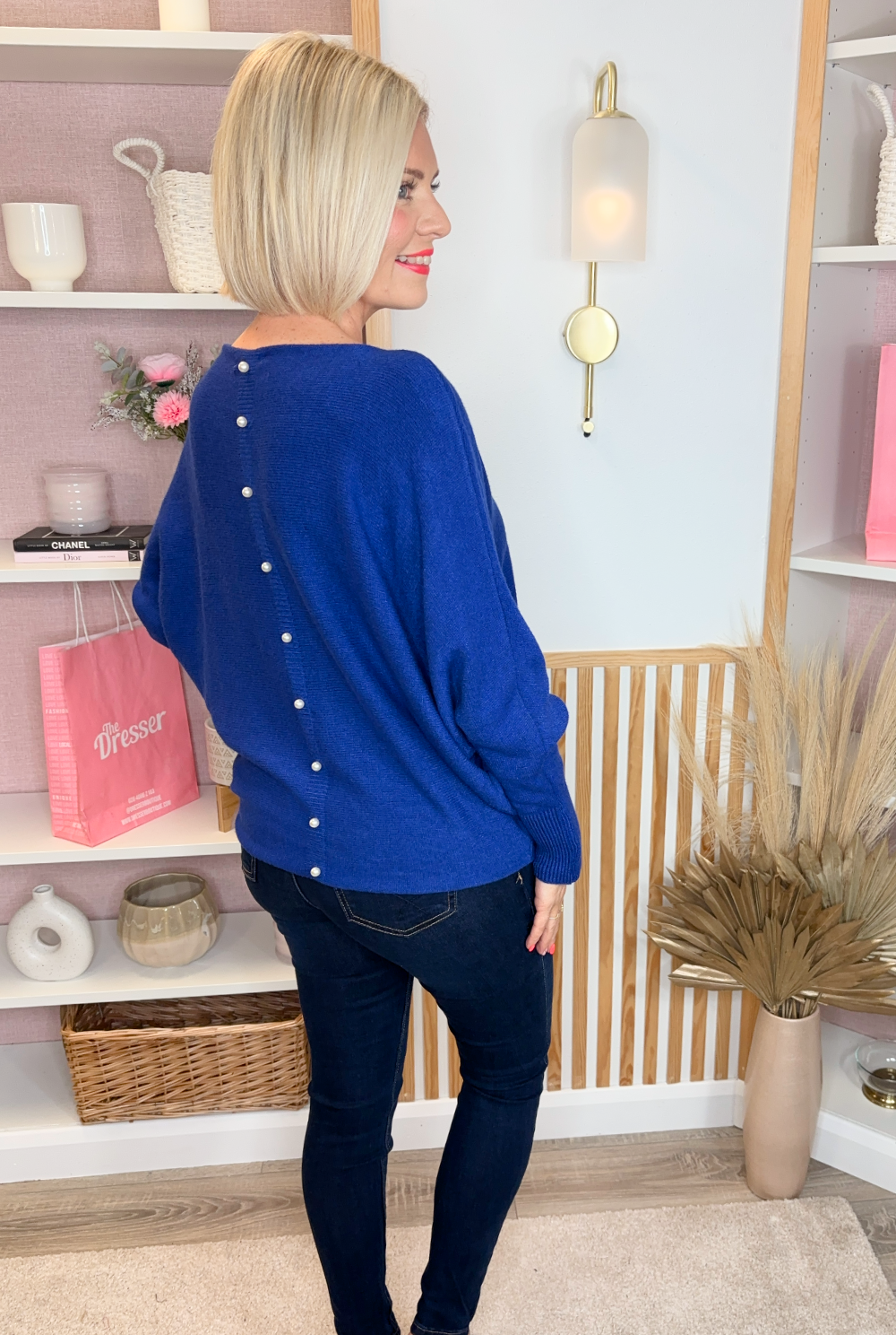 Pearl Batwing Jumper (Blue)