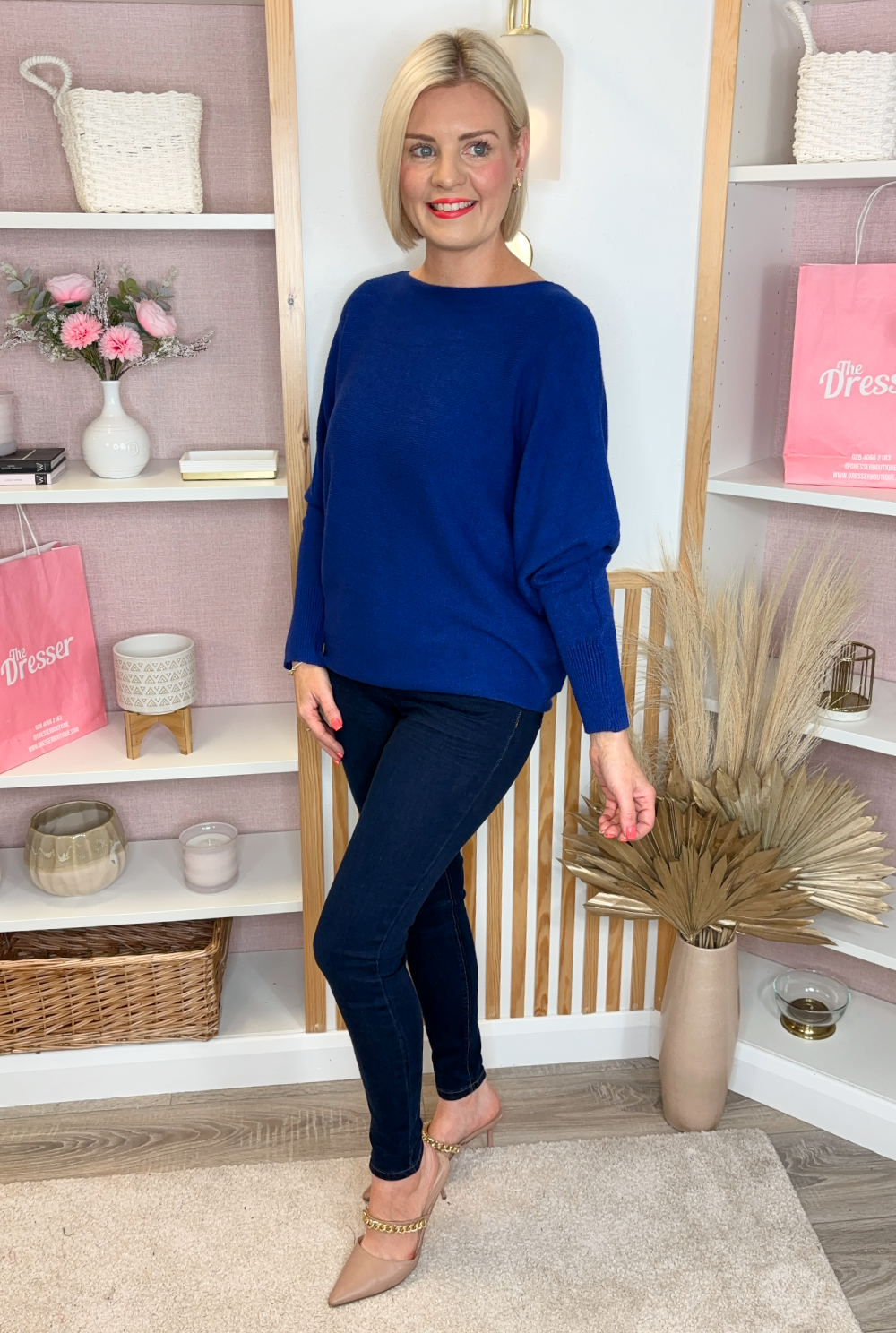 Pearl Batwing Jumper (Blue)