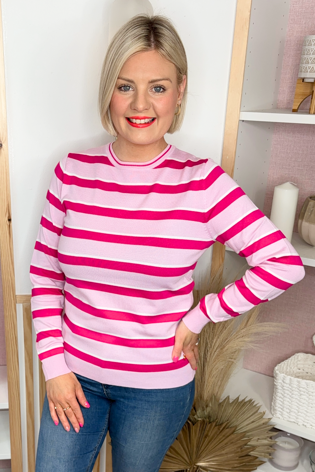 Pink Stripe Jumper