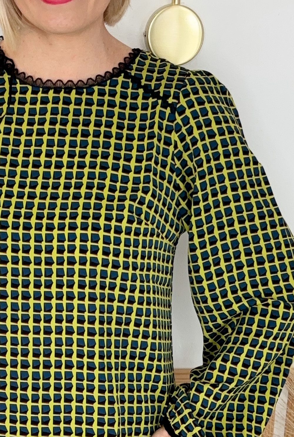 Sadie Printed Blouse (Lime)