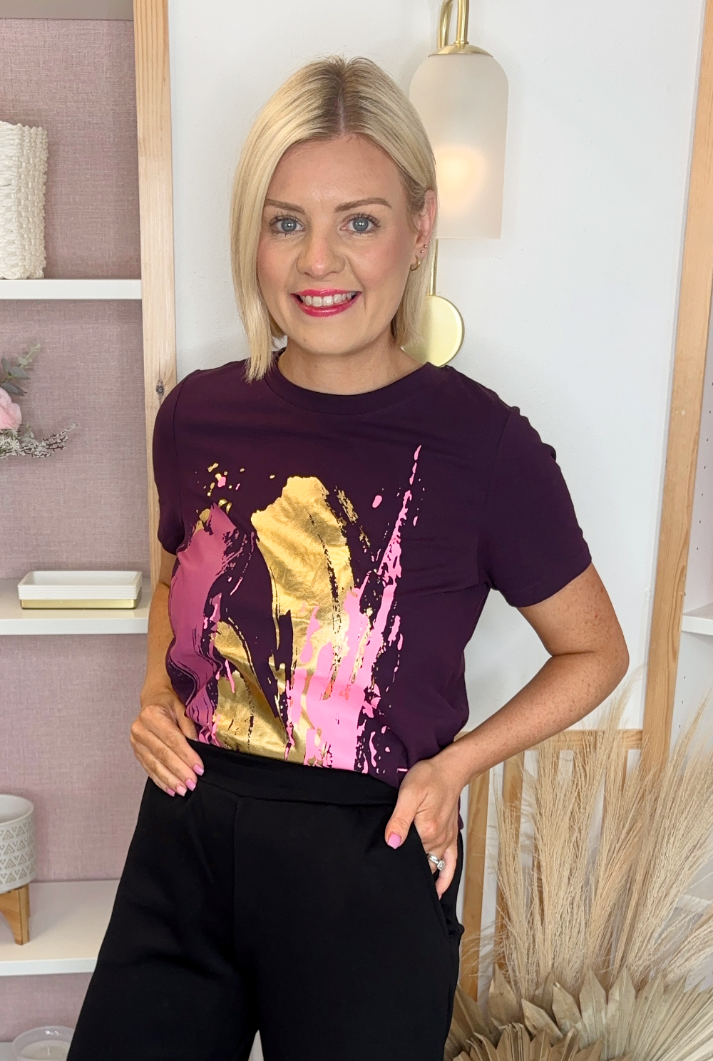 Relax & Renew Hallie Tee (Plum)