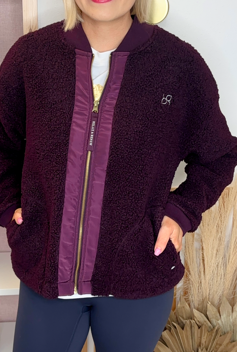 Relax & Renew Heidi Plum Bomber Jacket