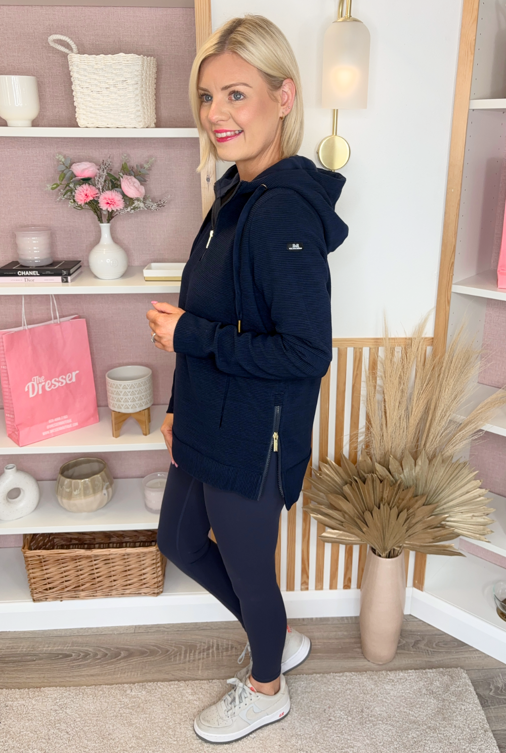 Relax & Renew Hooded 1/4 Zip (Navy)