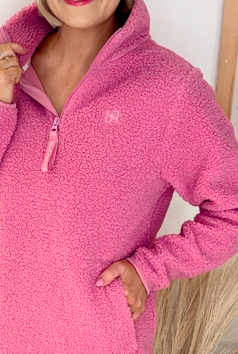 Relax & Renew Julia Half Zip (Pink)