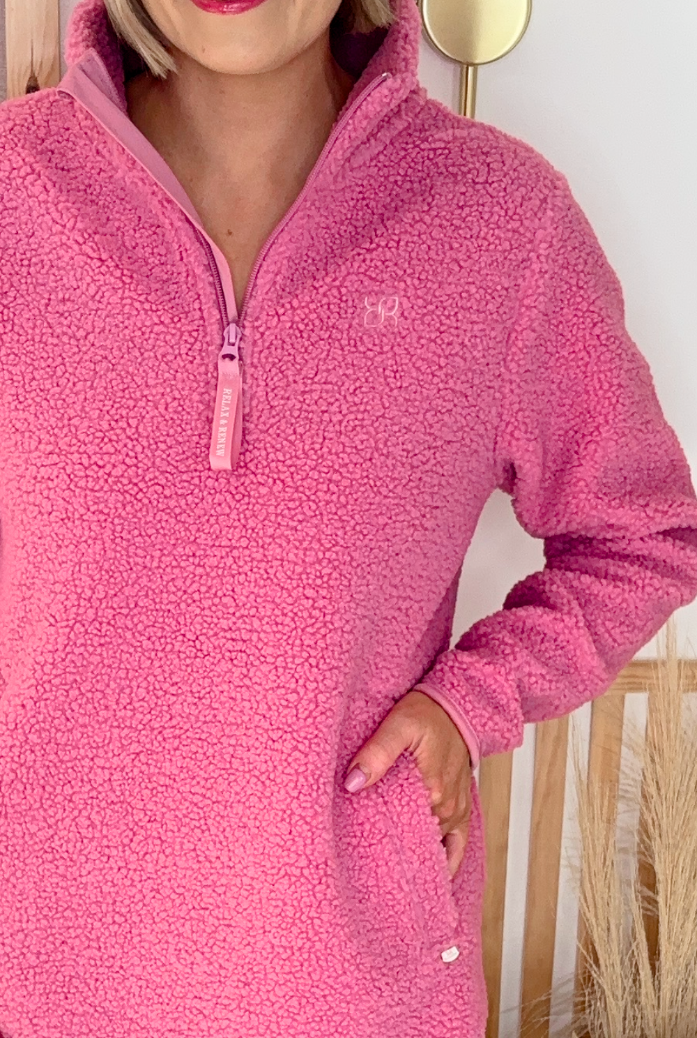 Relax & Renew Julia Half Zip (Pink)