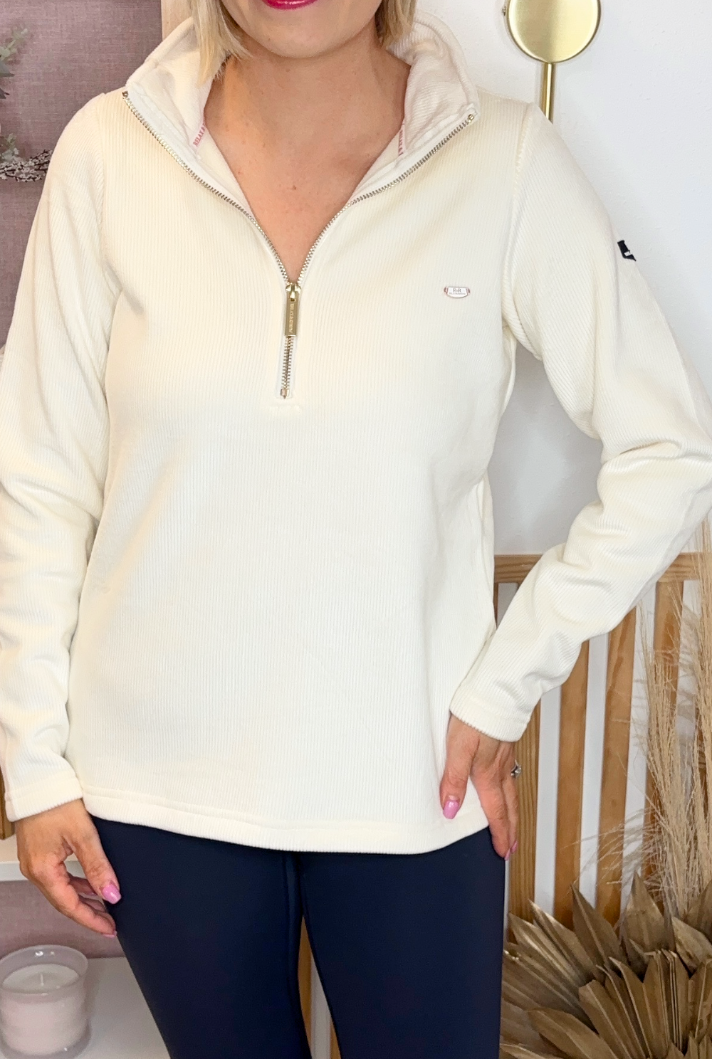 Relax & Renew Steph 1/2 Zip (Cream)