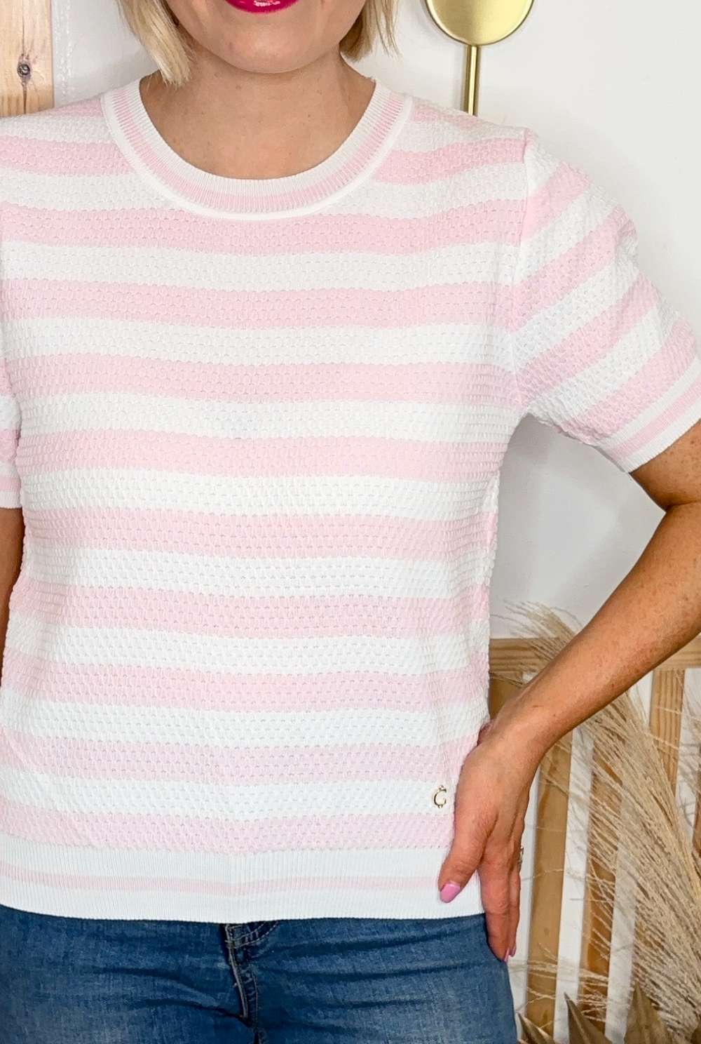 Riviera Half Sleeve Knit (Pink)