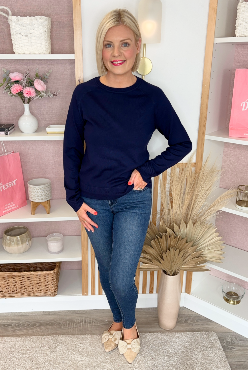 Round Neck Jumper (Navy)