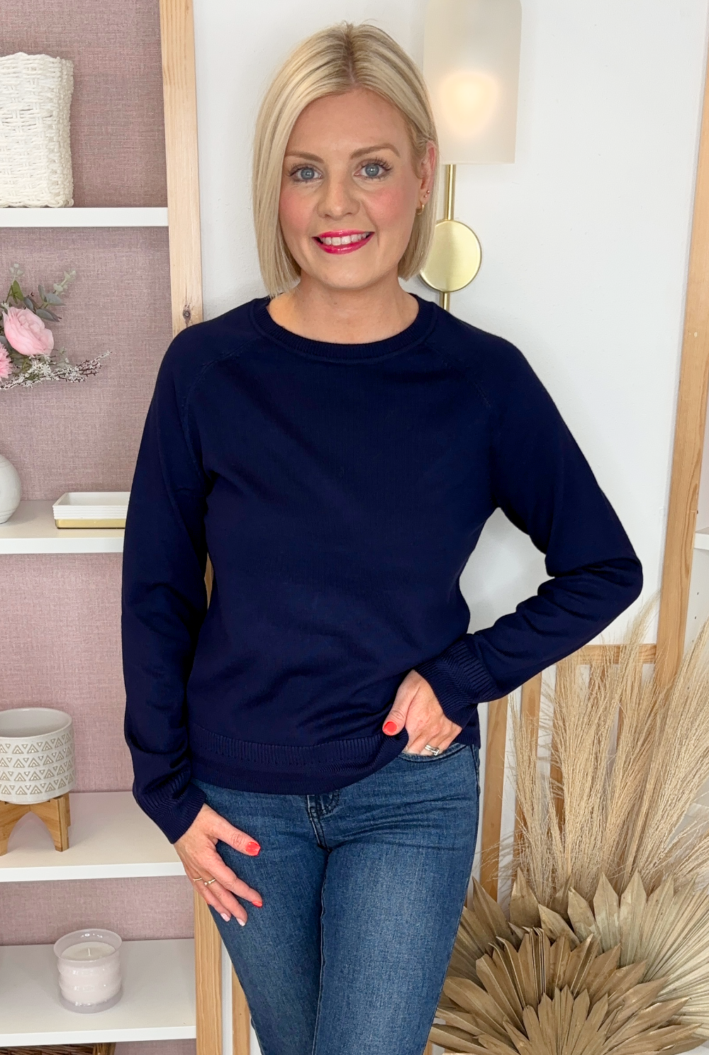 Round Neck Jumper (Navy)