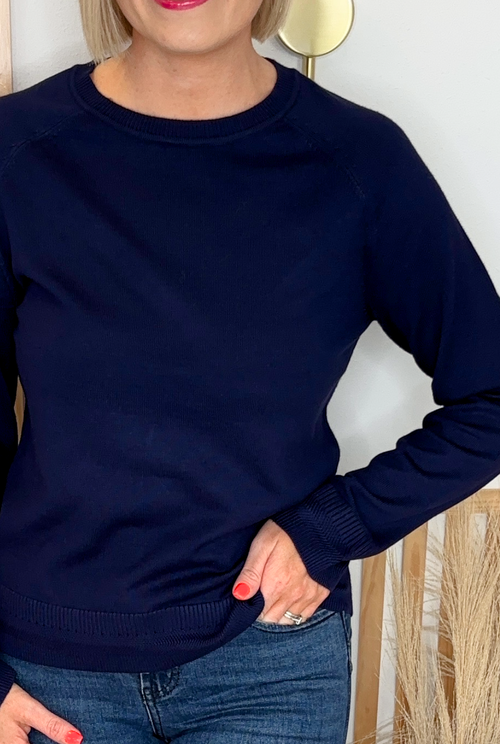Round Neck Jumper (Navy)