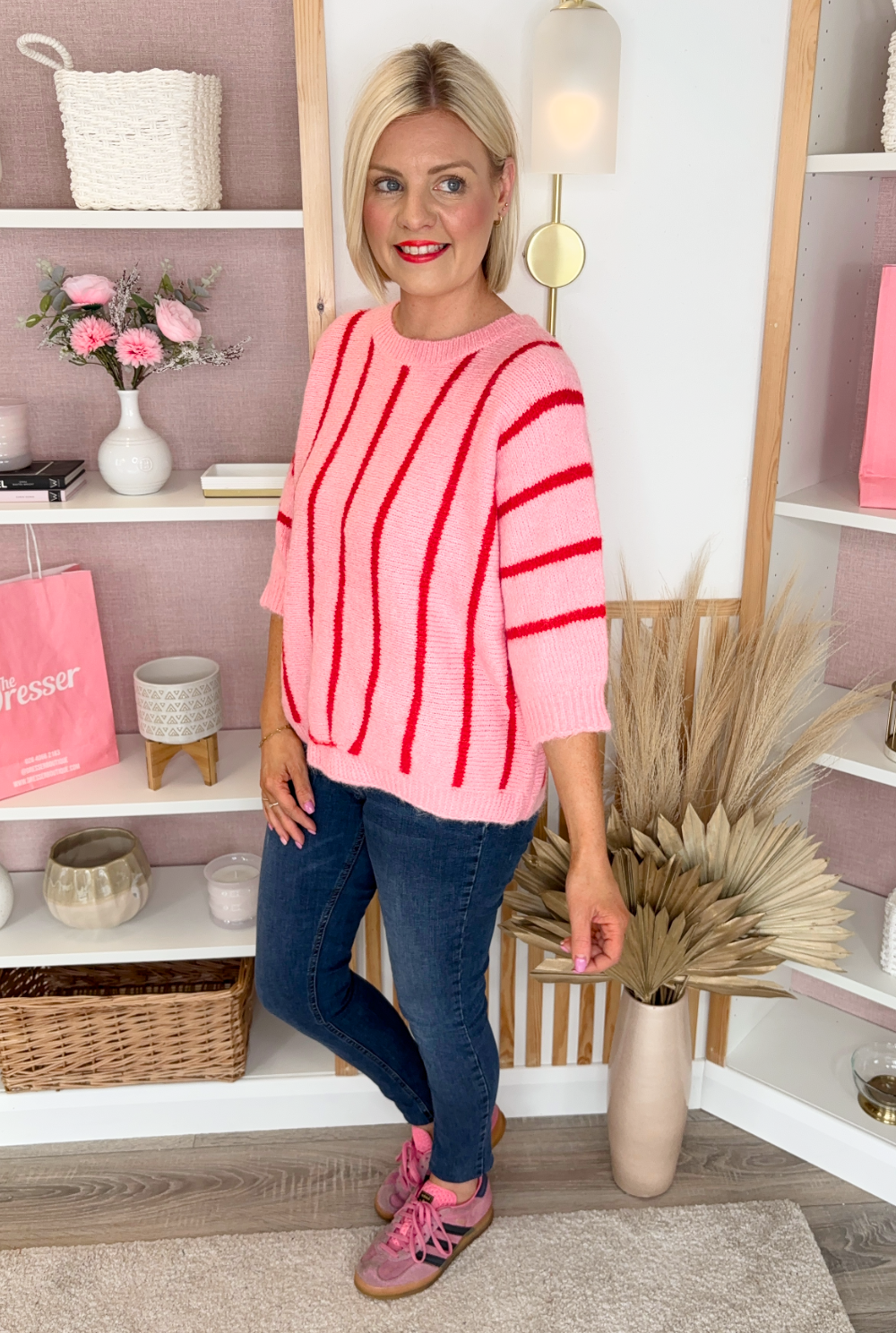 Sherry Half Sleeve Jumper (Pink)