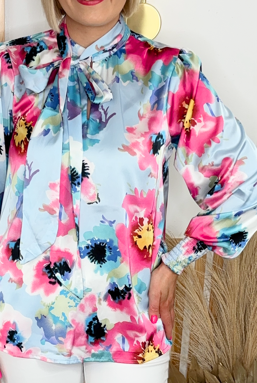 Sloan Floral Blouse (Blue)