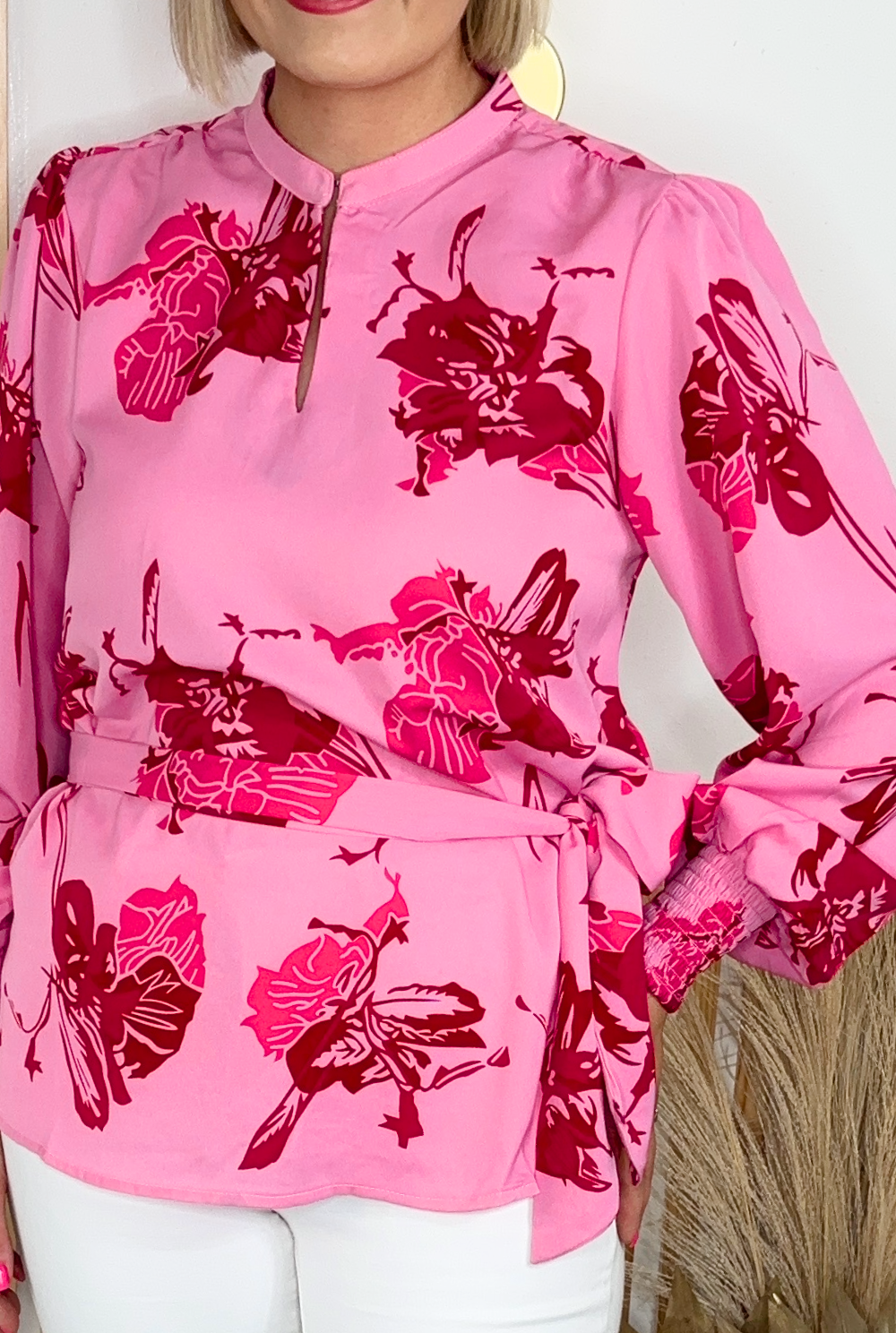 Sloan Floral Blouse (Pink)