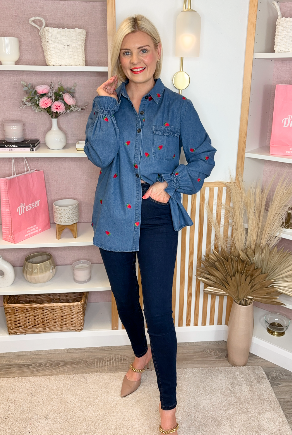 Strawberry Denim Shirt