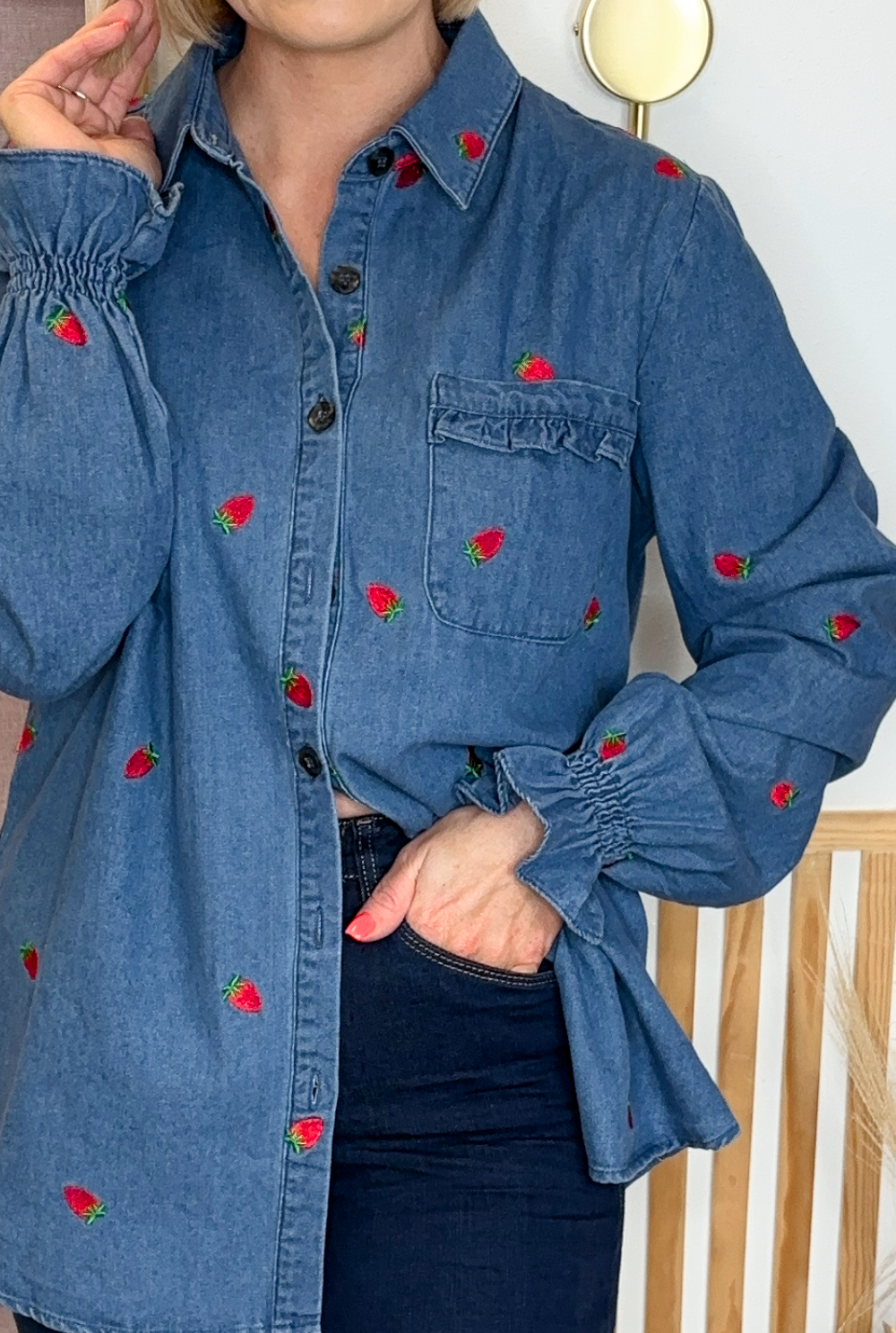 Strawberry Denim Shirt