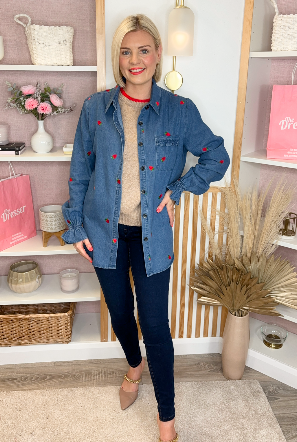 Strawberry Denim Shirt