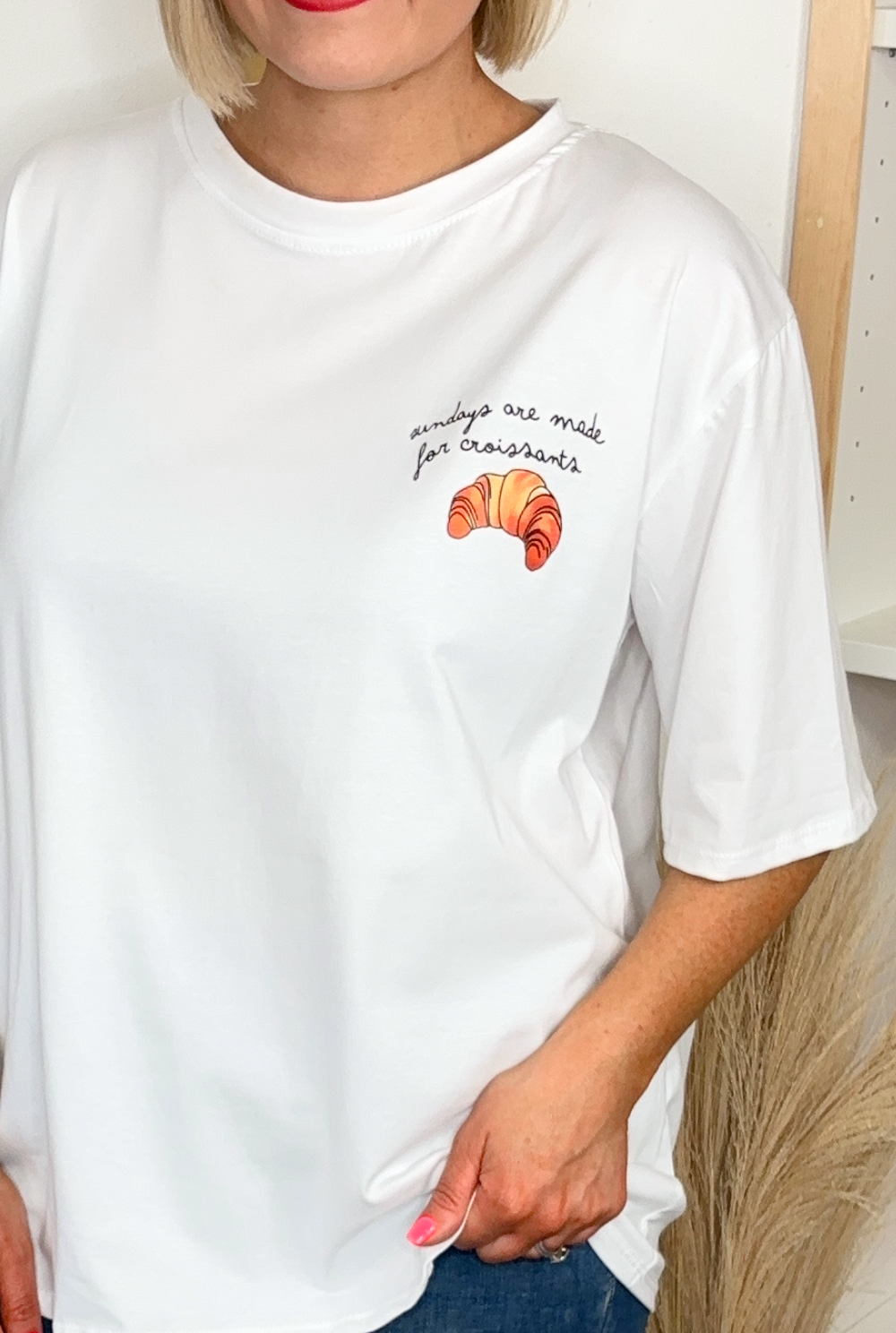 Sundays are for Croissants Tee (White)