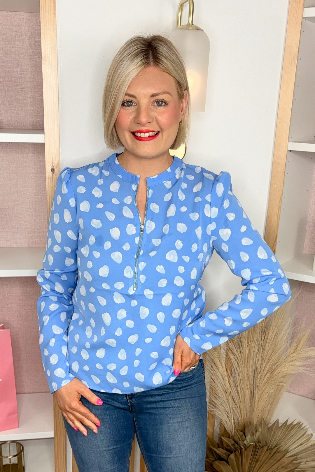 Sutton Zipped Top (Blue)