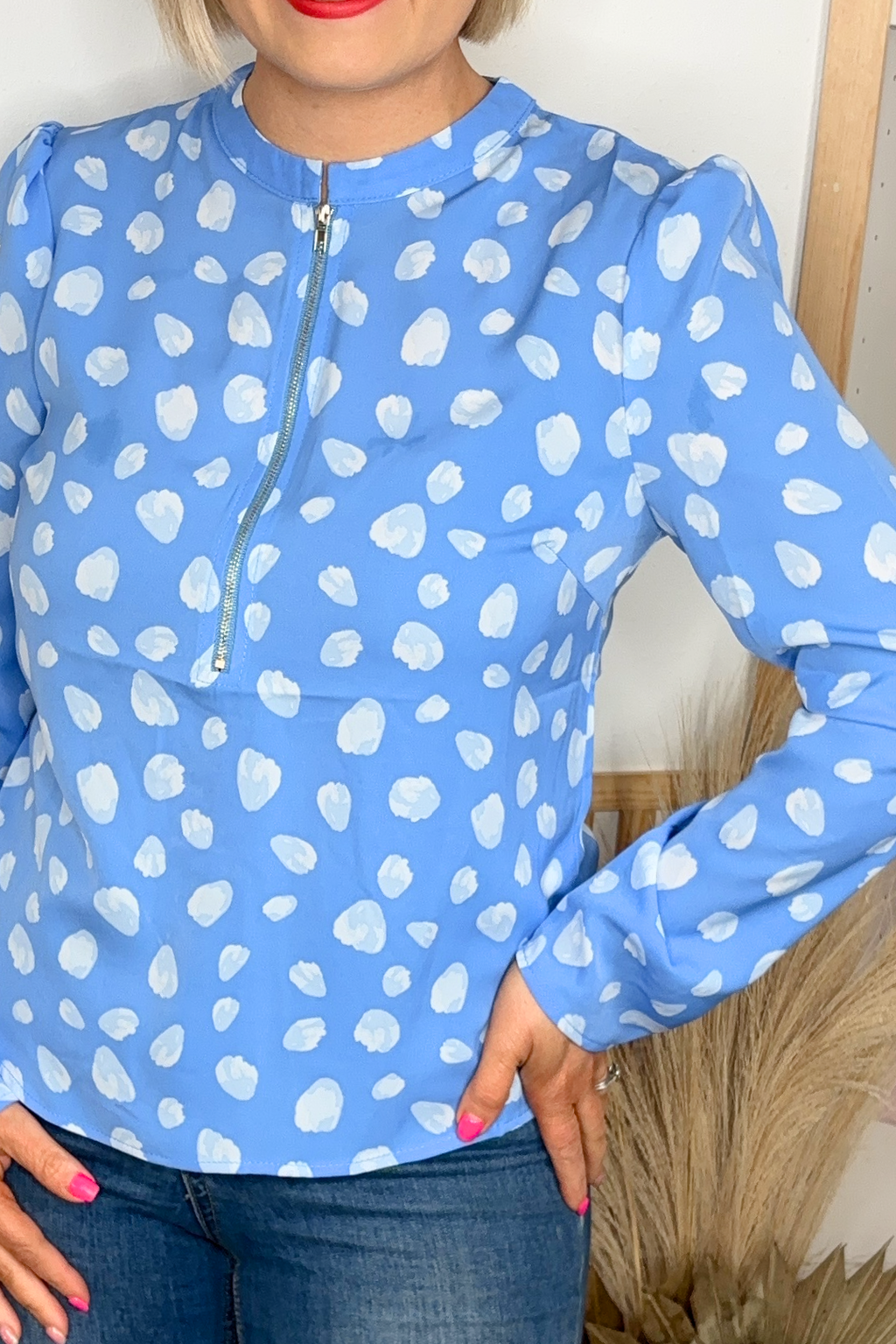 Sutton Zipped Top (Blue)