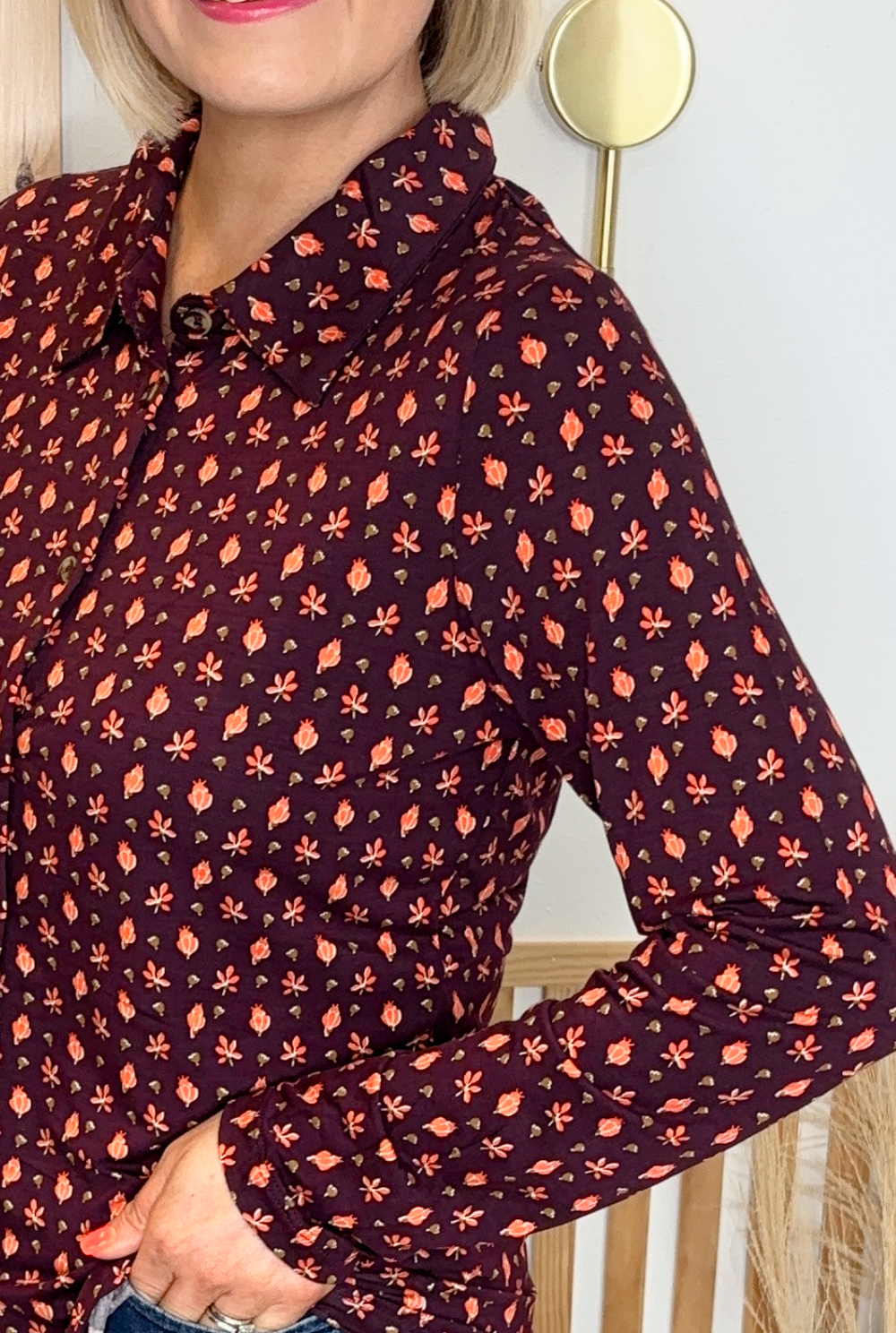 Thea Collared Blouse (Plum)