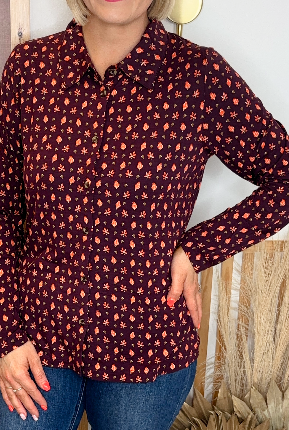 Thea Collared Blouse (Plum)