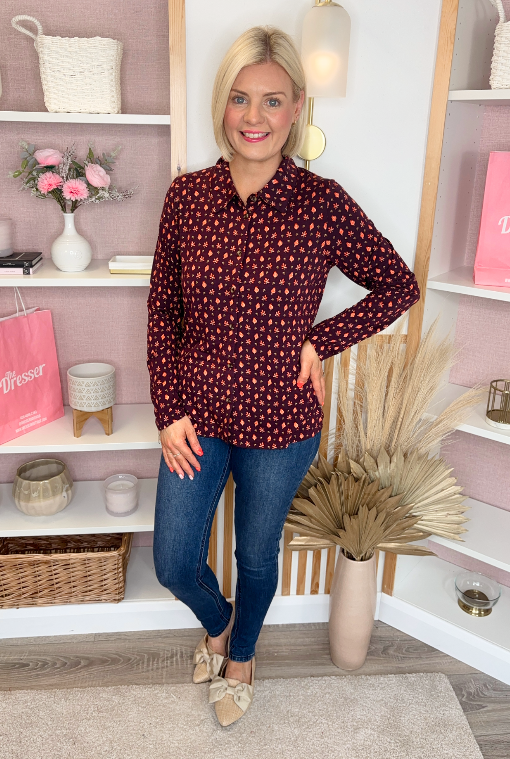 Thea Collared Blouse (Plum)