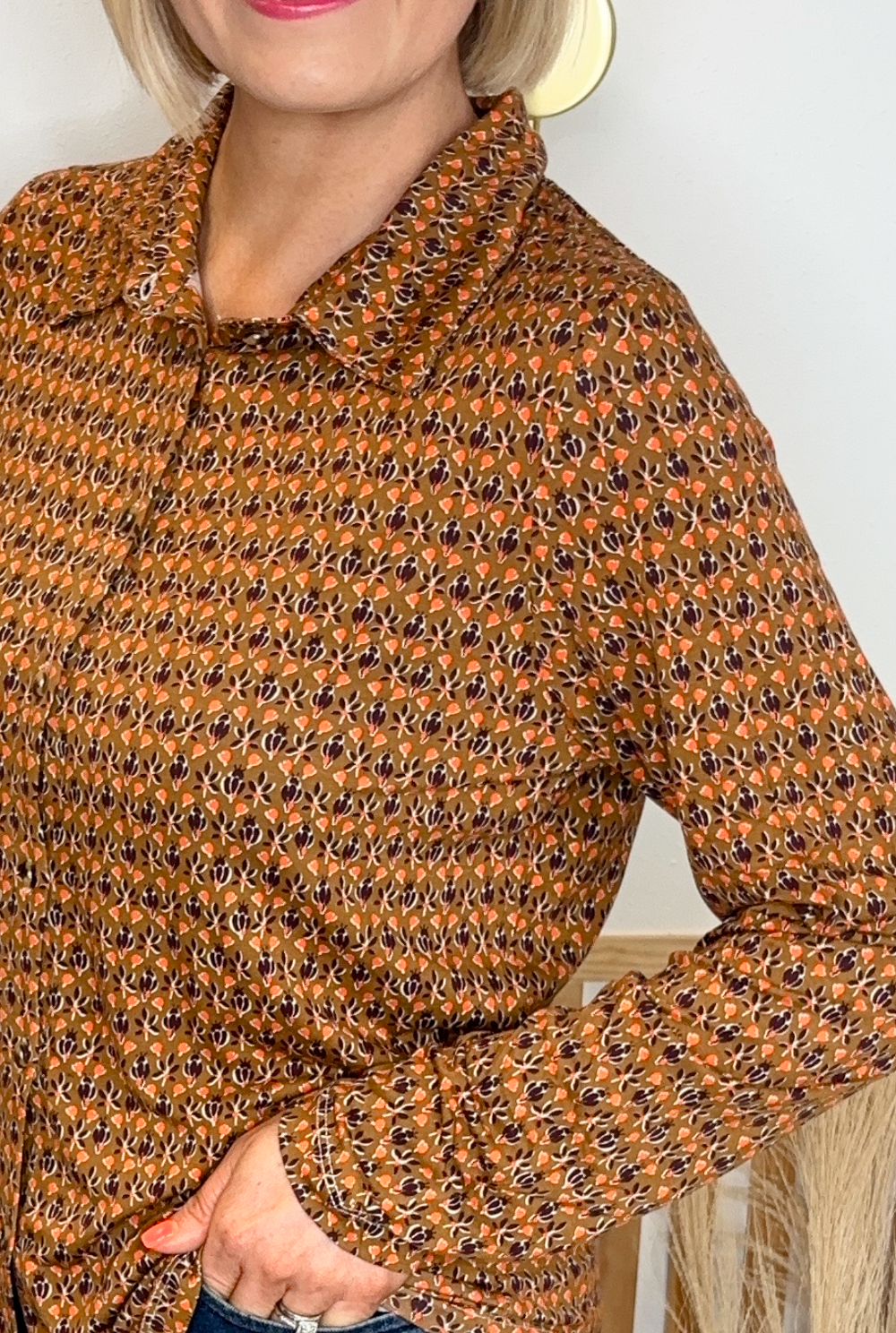 Thea Collared Blouse (Rust)