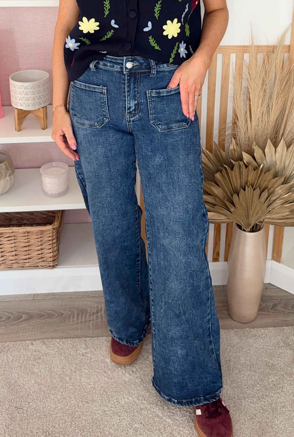 Wide Leg Denim (Mid Wash)