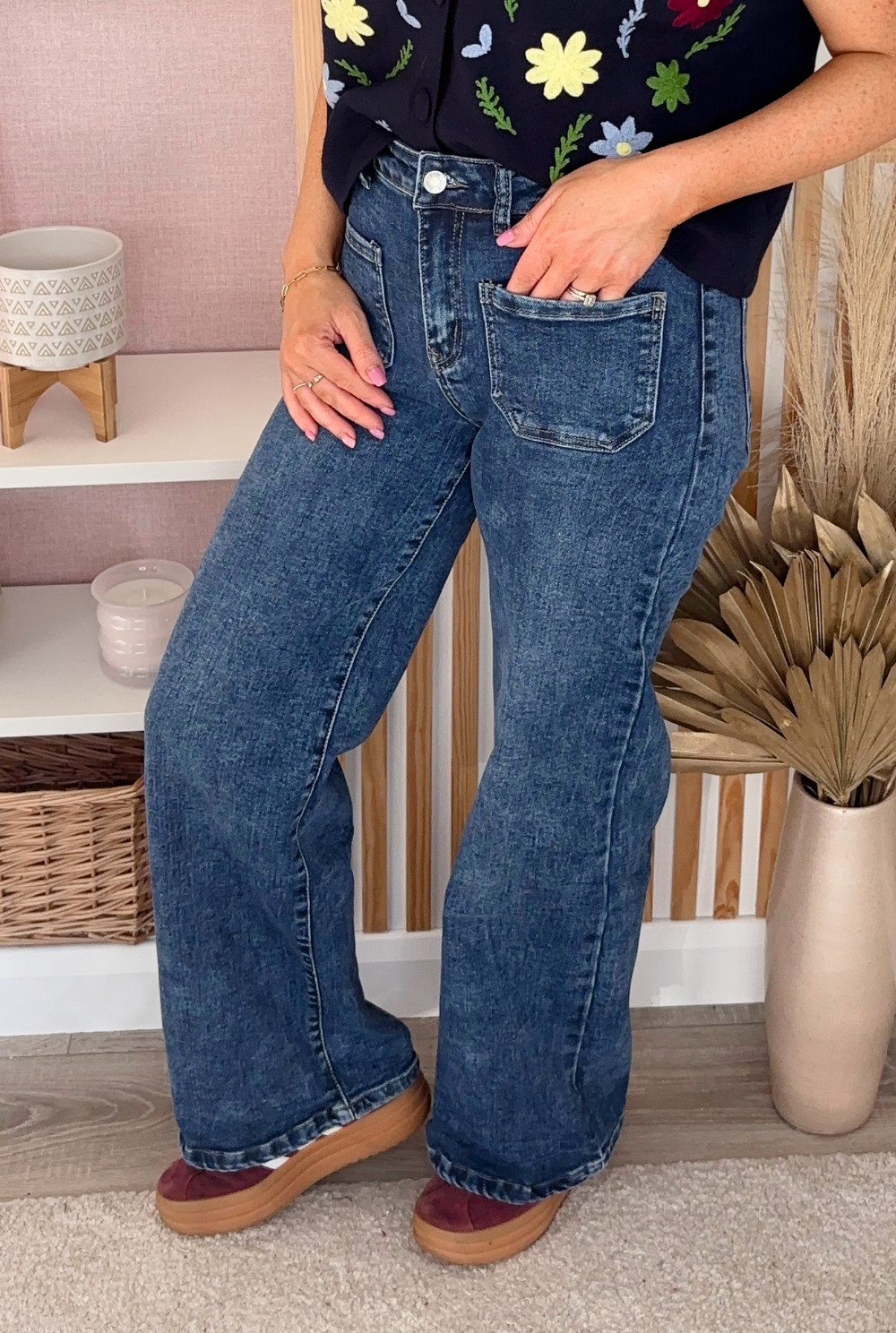 Wide Leg Denim (Mid Wash)